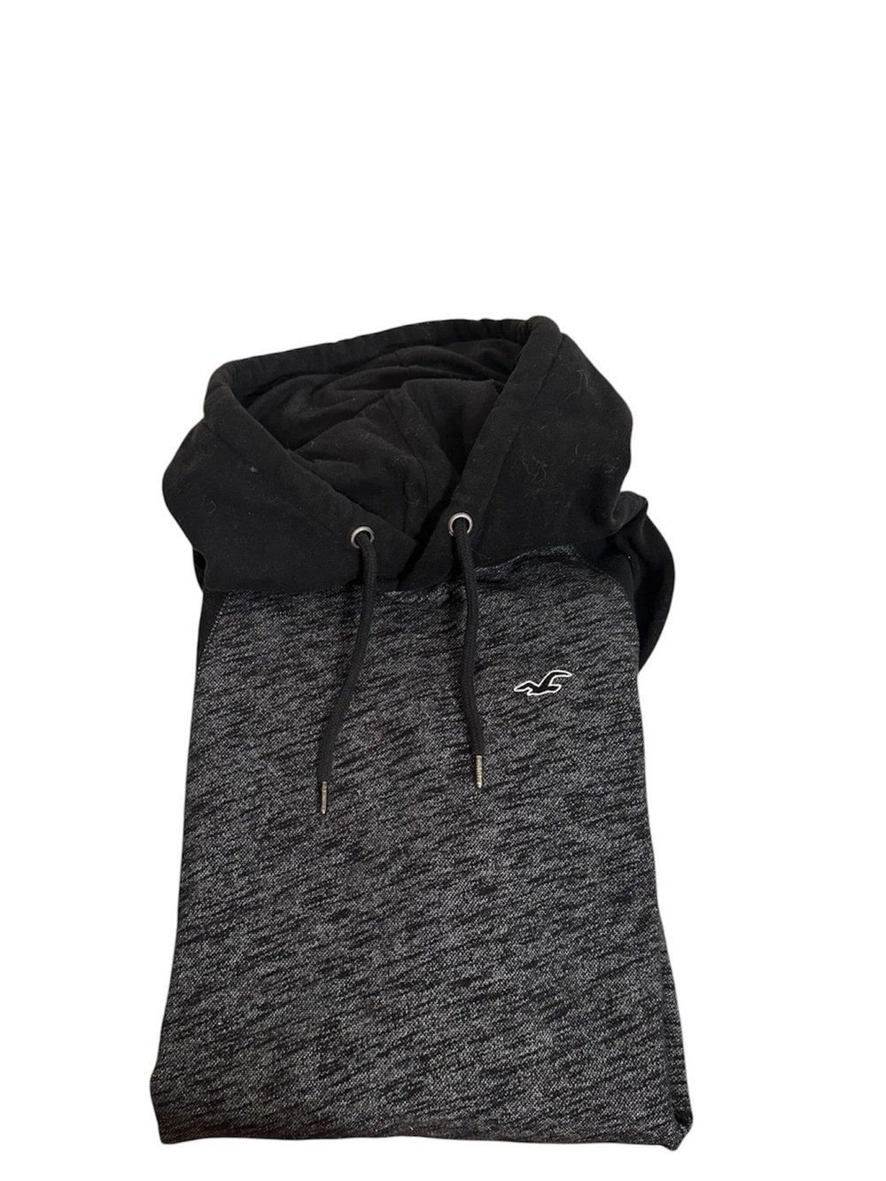 Hollister Black & Charcoal Hooded Drawstring Sweatshirt
